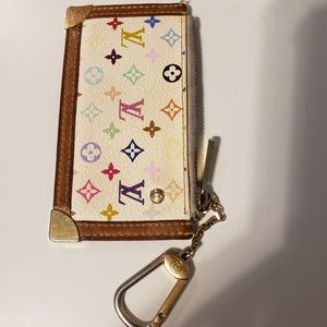 Louis Vuitton multi white key chain pouch.